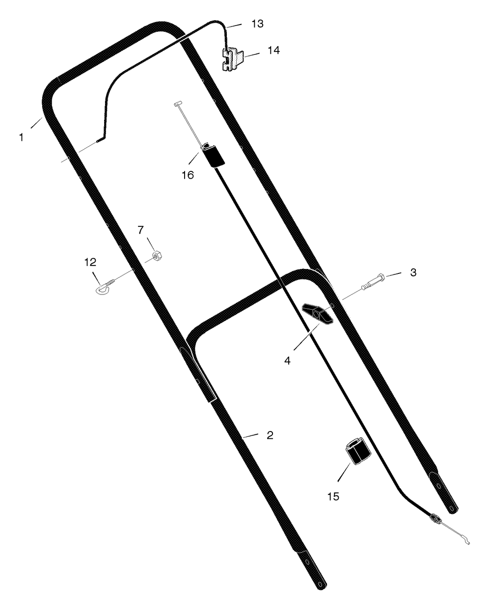 Handle Assembly Diagram and Parts List for 203030X48A 2004 Briggs and Stratton Lawn Mower